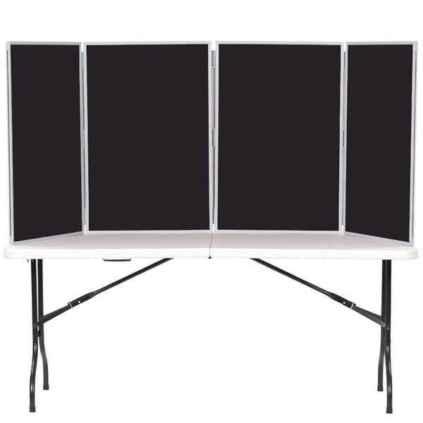 PVC Framed 4 Panel Table Top Display with Fabric to Both Sides
